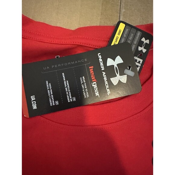 NWT Under Armour Heat Gear Mens Size Large Boston Uni Terriers T-shirt Red - Picture 5 of 9